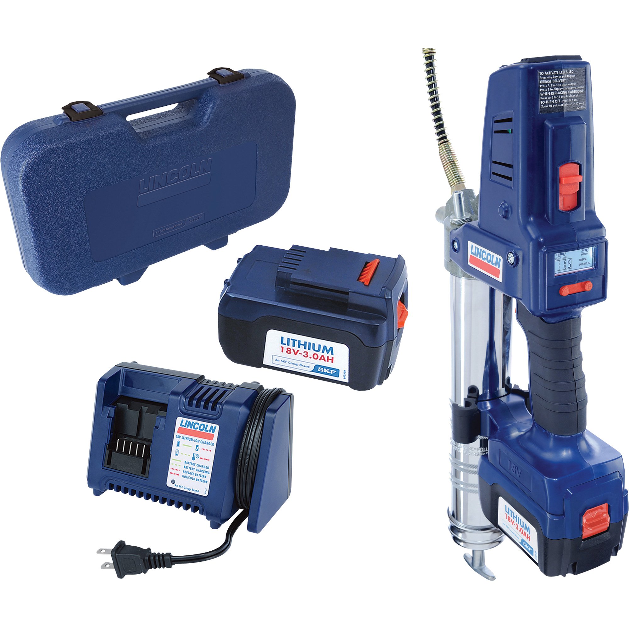 Lincoln PowerLuber Cordless Grease Gun — 18 Volt, 7500 PSI, 2 Batteries, Model# 1864